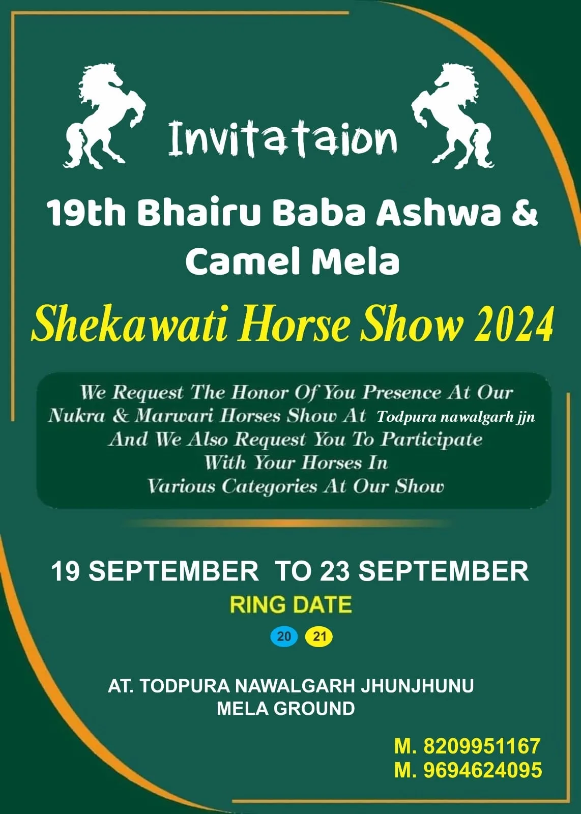 Shekhawati Horse Show 2024' which is a wonderful part of Rajasthani tradition located in India.