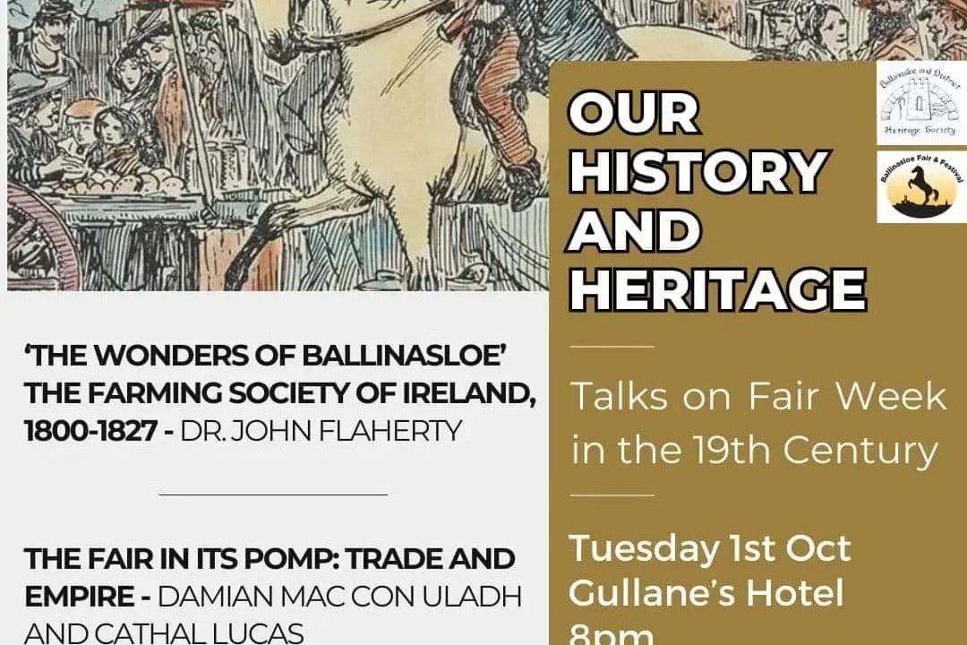 Ballinasloe Fair 1st October 2024 ; Rich Heritage An Evening with Historian William Shepherd