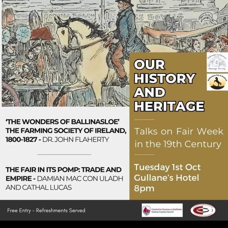 Ballinasloe Fair 1st October 2024 ; Rich Heritage An Evening with Historian William Shepherd