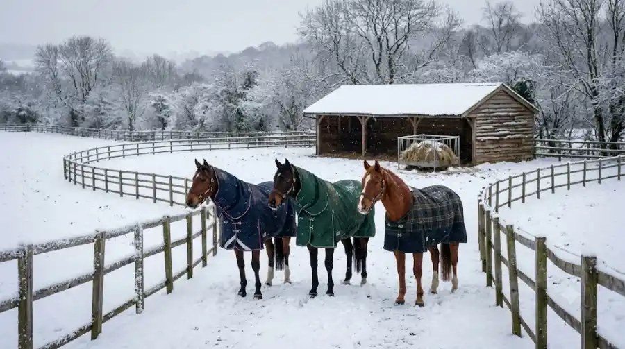 Horse Turnout in Winter
